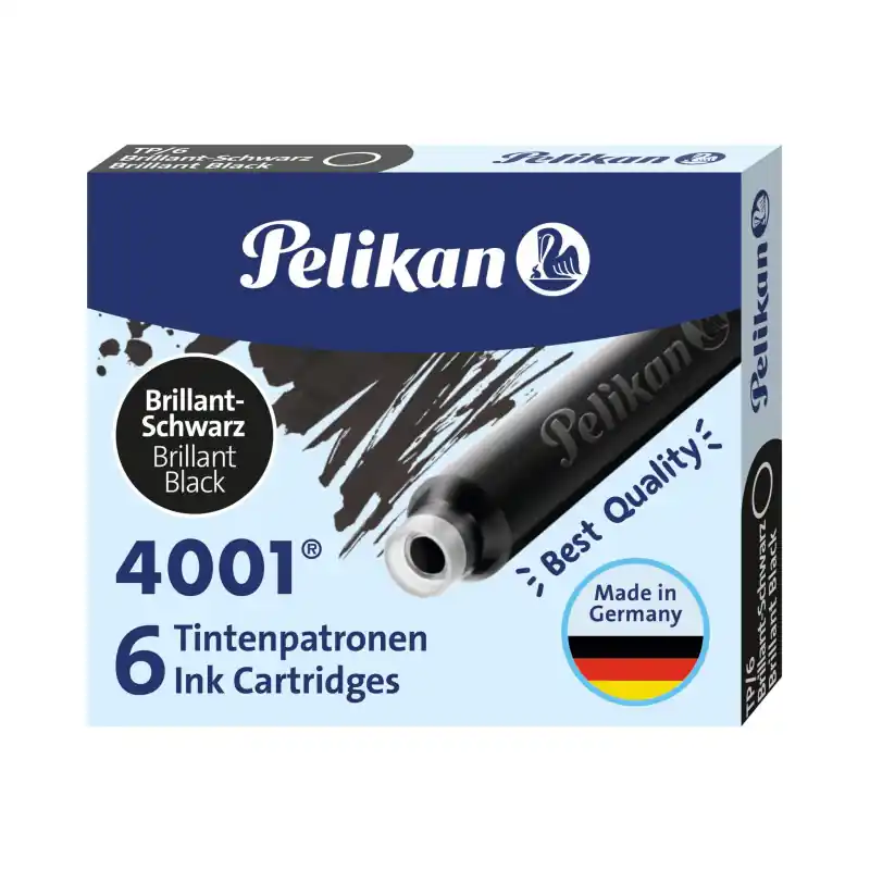 CAJA 6 CARTUCHOS PELIKAN 4001 - Negro Precio De Fábrica