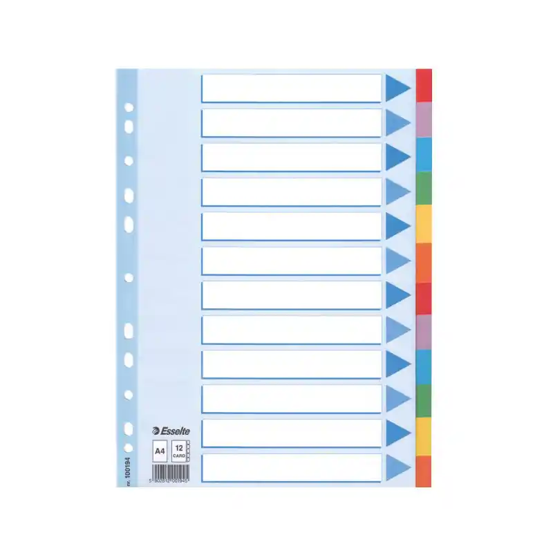 SEPARADORES ESSELTE DE CARTÓN 12 POSICIONES Novedad