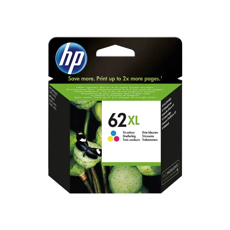 CARTUCHO DE TINTA ORIGINAL HP 62XL DE ALTA CAPACIDAD - Tricolor Mayoreo