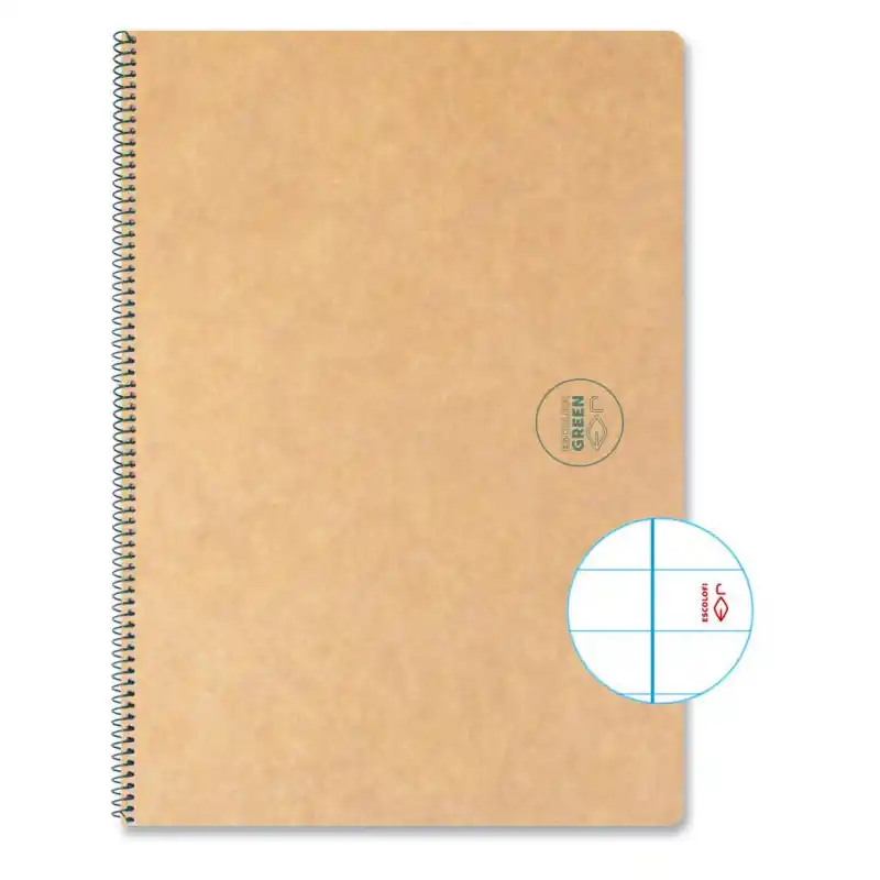 Comprar En Línea CUADERNO ESPIRAL 50h ESCOLOFI "GREEN ESCOLAR" A4 HORIZONTAL