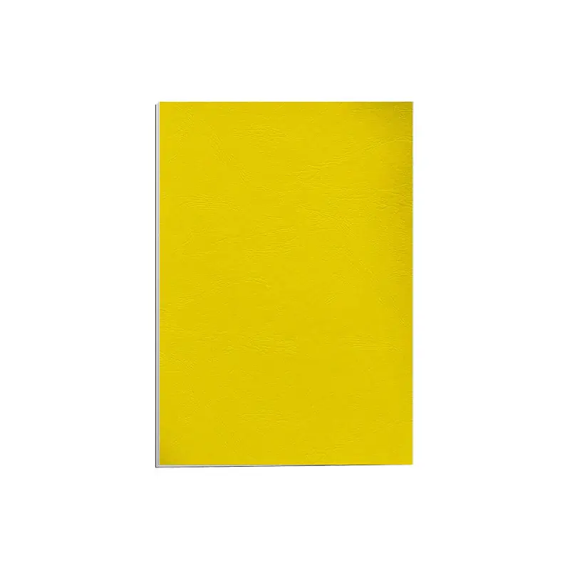 Última Versión PACK 100 PORTADAS FELLOWES SÍMIL PIEL DELTA CUERO A4 - Amarillo