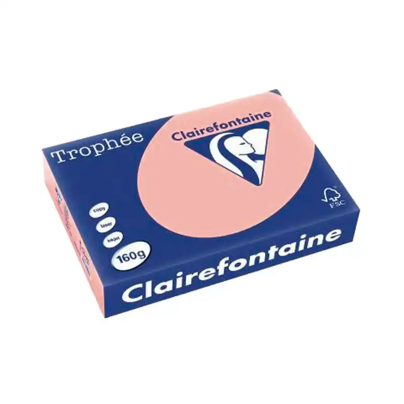 PAQUETE 250h PAPEL TROPHÉE CLAIREFONTAINE 160gr A4 PASTEL - Naranja Melocotón sedoso Precio Económico