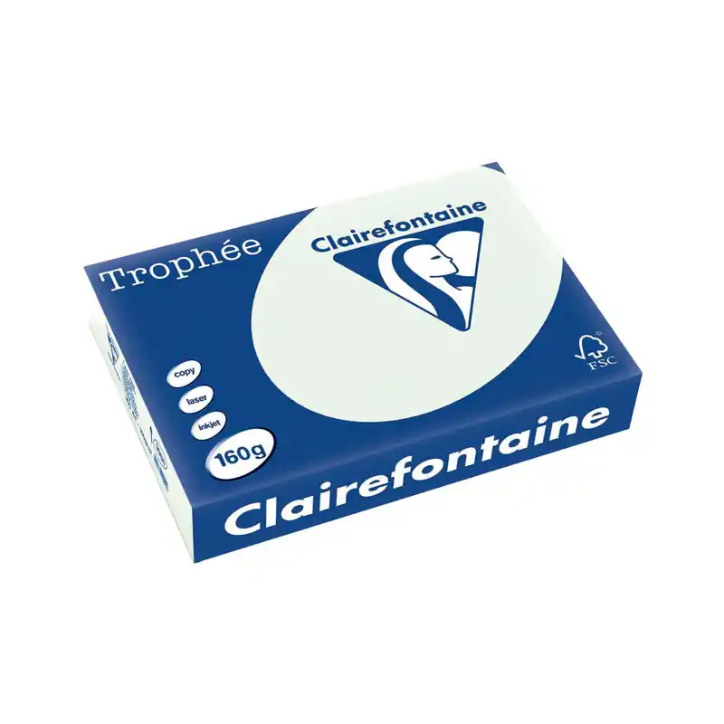 PAQUETE 250h PAPEL TROPHÉE CLAIREFONTAINE 160gr A4 PASTEL - Verde pálido Novedad