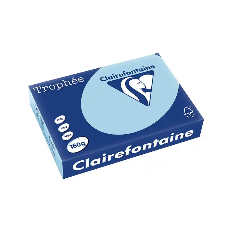 Profesional PAQUETE 250h PAPEL TROPHÉE CLAIREFONTAINE 160gr A4 PASTEL - Azul celeste claro