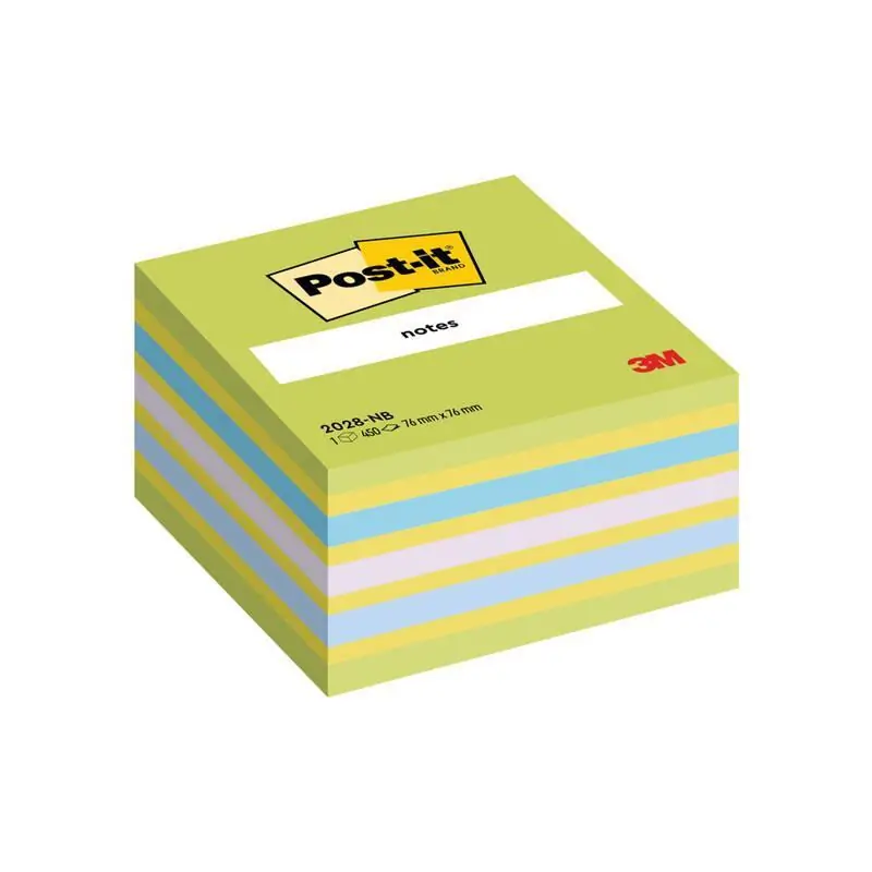 CUBO 450h NOTAS POST-IT REPOSICIONABLES 76x76mm VERDE NEÓN Marca Reconocida