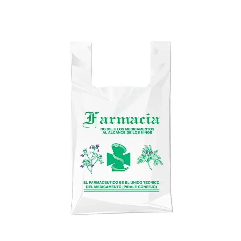 Auténtico PACK 200 BOLSAS CAMISETA FARMACIA 15x30cm