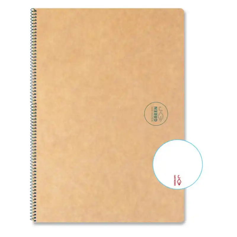 Certificado CUADERNO ESPIRAL 50h ESCOLOFI "GREEN ESCOLAR" A4 LISO