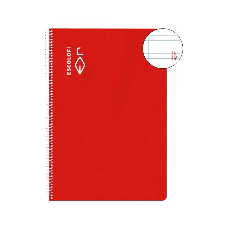 Imprescindible (Must-Have) CUADERNO ESPIRAL 100h ESCOLOFI Fº PAUTA 3,5 CON MARGEN - Rojo