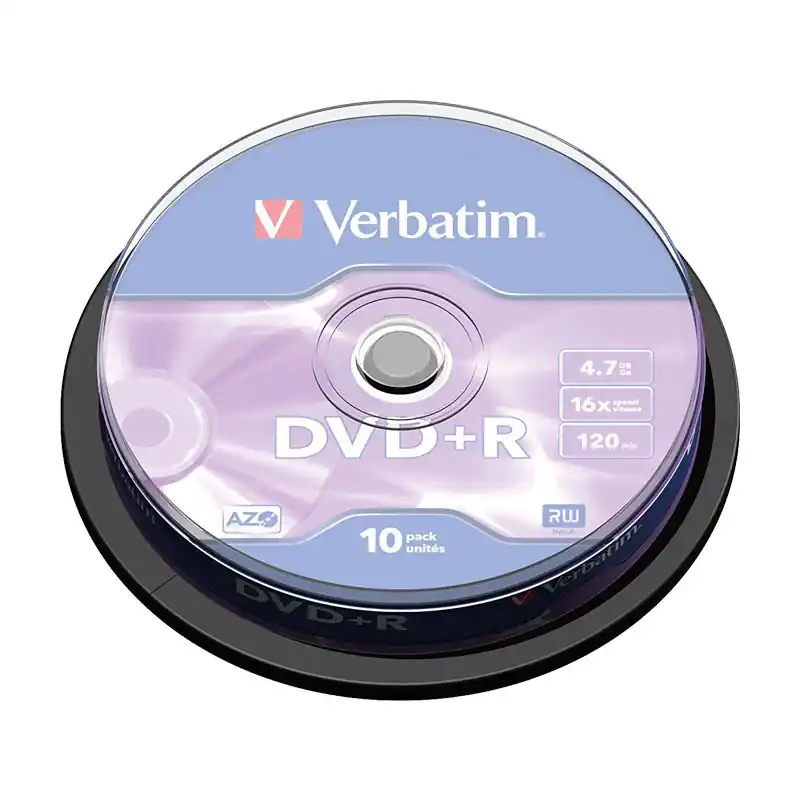 BOBINA 10 DVD+R 16X 4,7GB ADVANCED AZO Alta Calidad