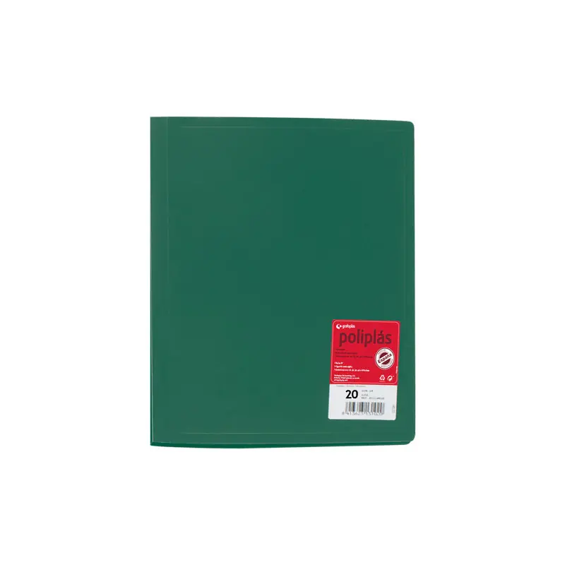 Compra Ahora CARPETA CON 20 FUNDAS GRAFOPLAS POLIPLÁS - Verde
