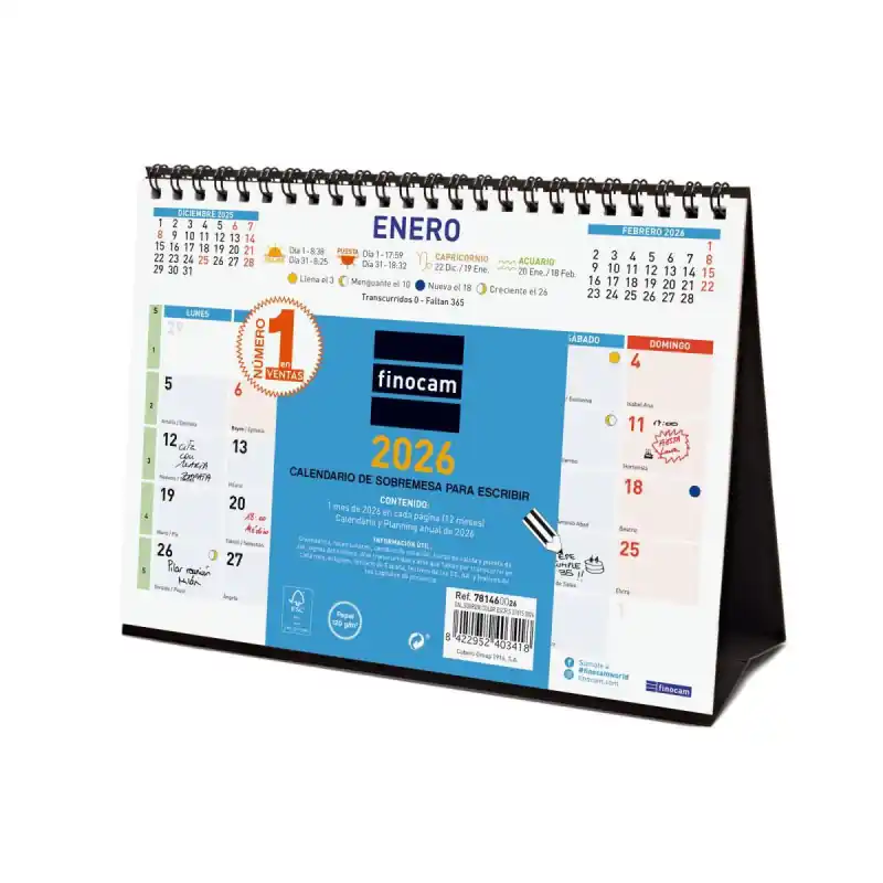 CALENDARIO SOBREMESA 2026 FINOCAM "COLOR S" CASTELLANO Imprescindible (Must-Have)
