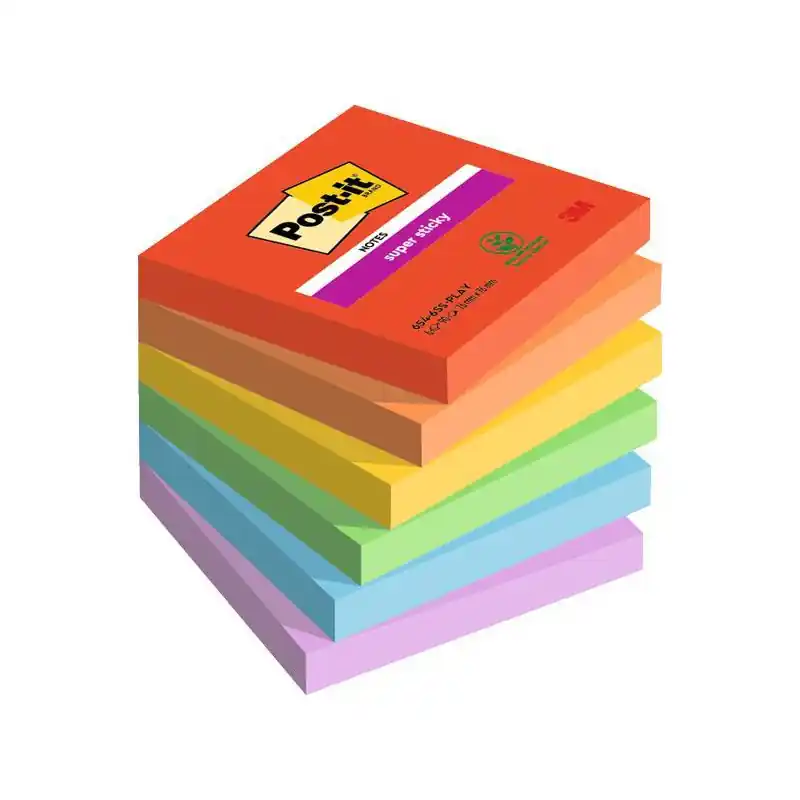 Disponible Ahora PACK 6 BLOCS NOTAS POST-IT PLAYFUL 76x76mm