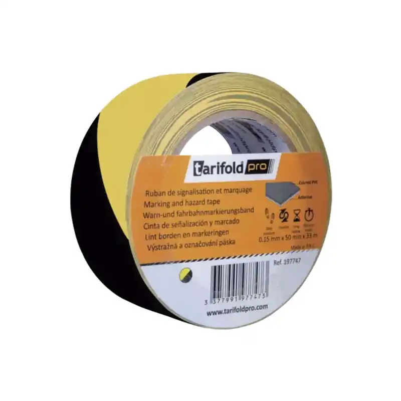ROLLO CINTA TARIFOLD MARCAJE DE SUELO RAYAS: AMARILLO/NEGRO Precio Reducido