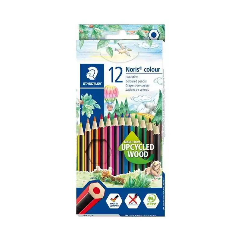 Premium CAJA 12 LÁPICES STAEDTLER NORIS COLOUR 185 - Estuche 12 colores