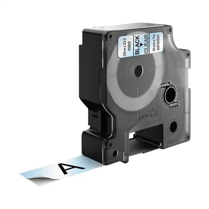 CINTA ROTULAR DYMO D1 19mm TEXTO NEGRO - Transparente Envío Internacional