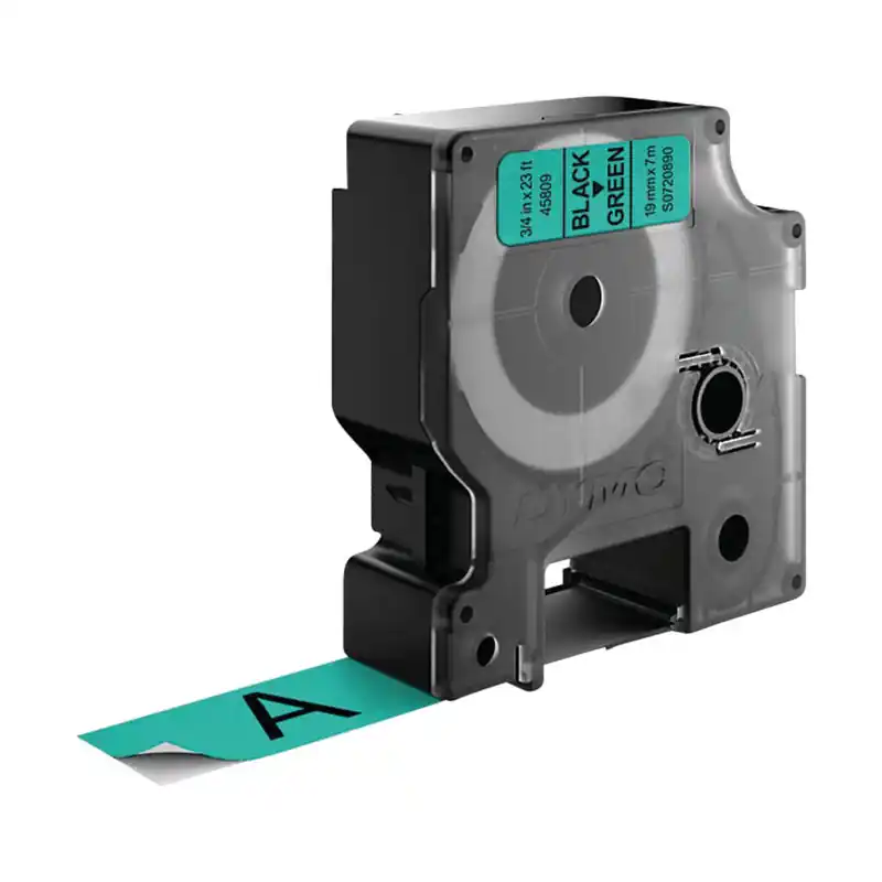 CINTA ROTULAR DYMO D1 19mm TEXTO NEGRO - Verde Entrega Rápida