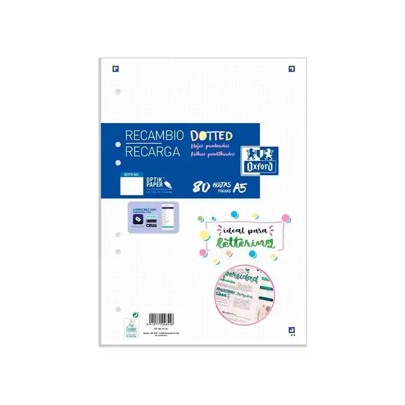 RECAMBIO OXFORD DOTTED A5 80h Garantía De Devolución De Dinero