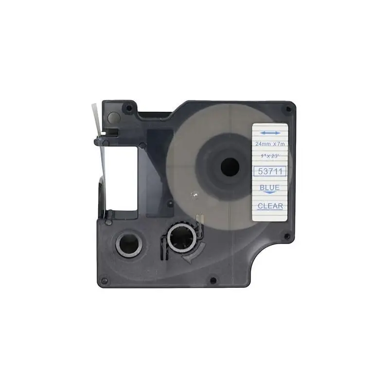 CINTA ROTULAR COMPATIBLE DYMO D1 24 mm x 7m TRANSPARENTE - Azul Mejor Precio