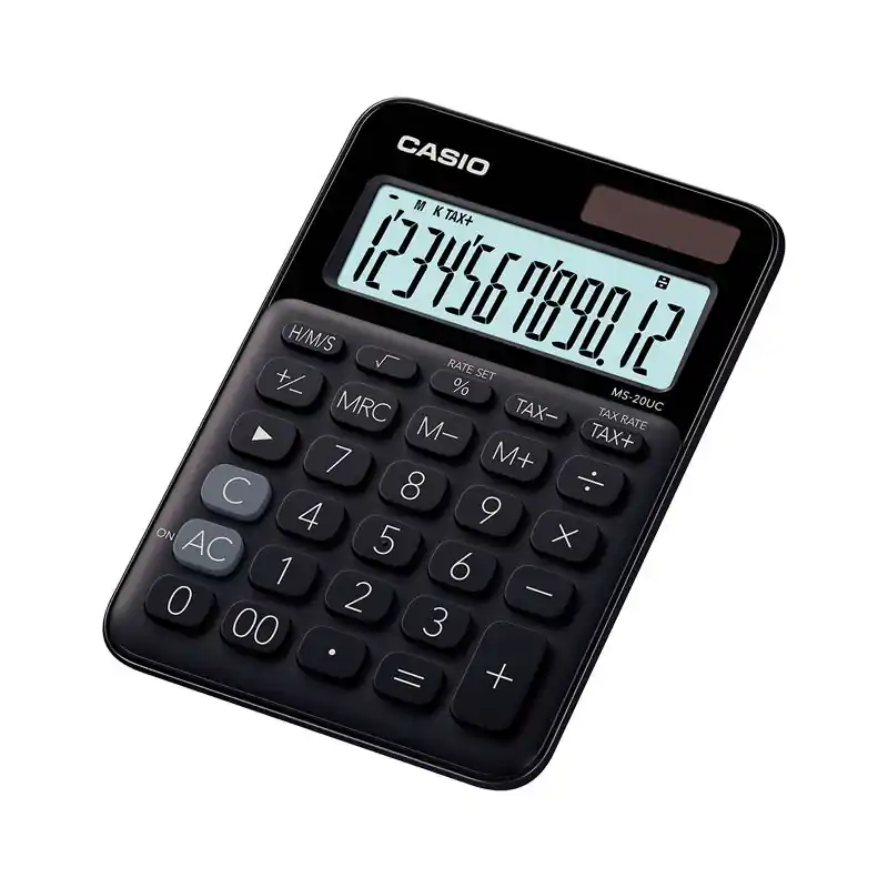 Auténtico CALCULADORA DE SOBREMESA CASIO MS-20UC - Negro