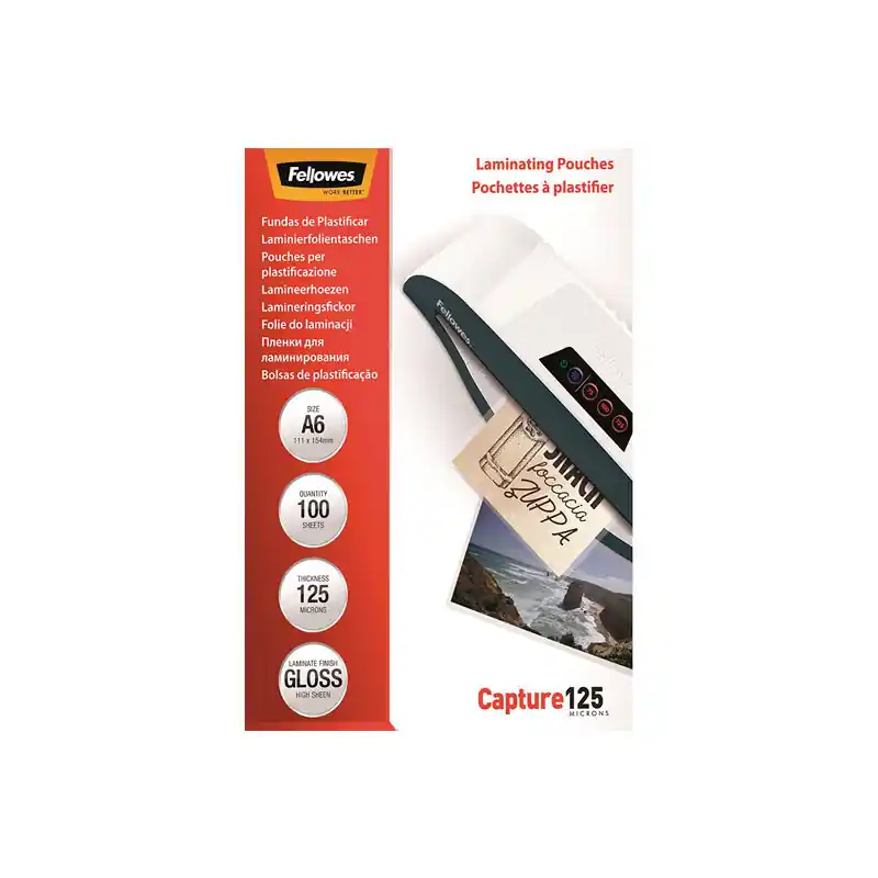 Tendencia PACK 100 FUNDAS DE PLASTIFICAR FELLOWES BRILLO A6 125 MICRAS