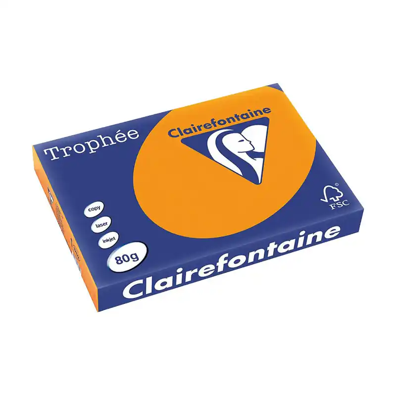 Precio Bajo PAQUETE 500h PAPEL TROPHÉE CLAIREFONTAINE A3 INTENSO - Naranja vivo