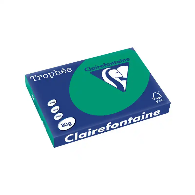 Nuevo Modelo PAQUETE 500h PAPEL TROPHÉE CLAIREFONTAINE A3 INTENSO - Verde abeto