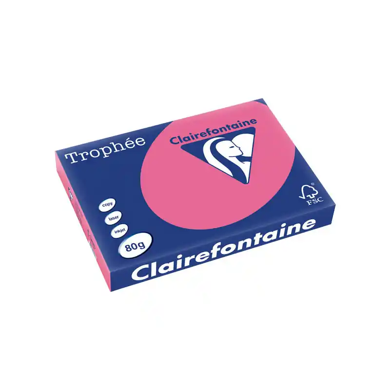 Última Oportunidad PAQUETE 500h PAPEL TROPHÉE CLAIREFONTAINE A3 INTENSO - Fucsia