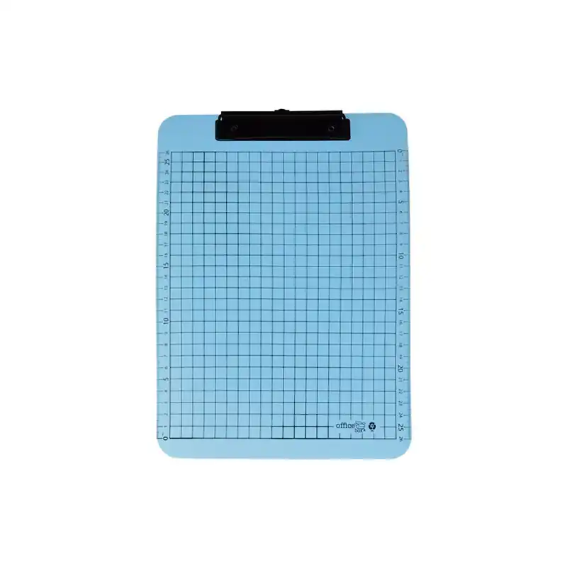 SOPORTE OFFICE BOX CON PINZA A4 - Azul transparente Oferta Limitada