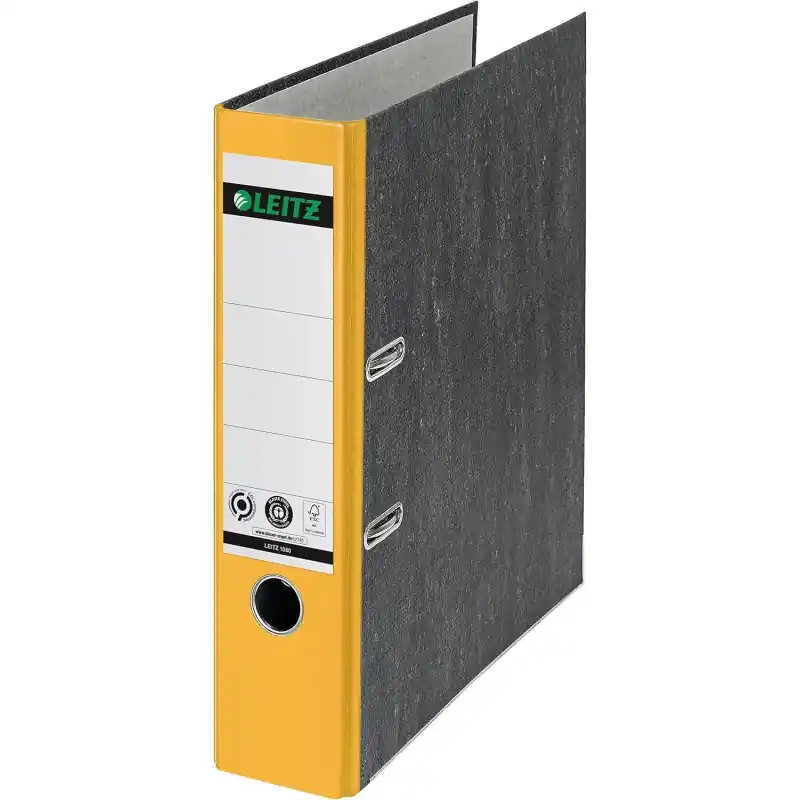 ARCHIVADOR DE PALANCA LEITZ CO2 NEUTRAL A4 80mm - Amarillo Disponible Ahora