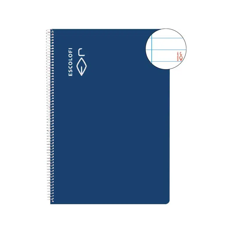 CUADERNO ESPIRAL 100h ESCOLOFI Fº HORIZONTAL CON MARGEN - Azul Envío Exprés