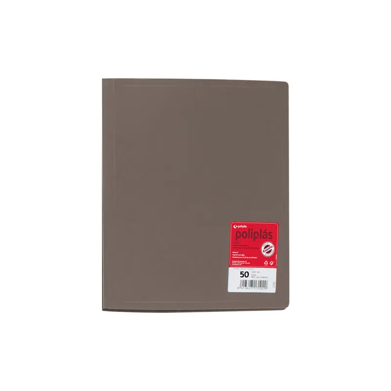 CARPETA CON 50 FUNDAS GRAFOPLAS POLIPLÁS - Marrón Rebajas