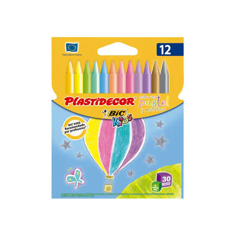 Descuento ESTUCHE 12 CERAS BIC KIDS PLASTIDECOR PASTEL