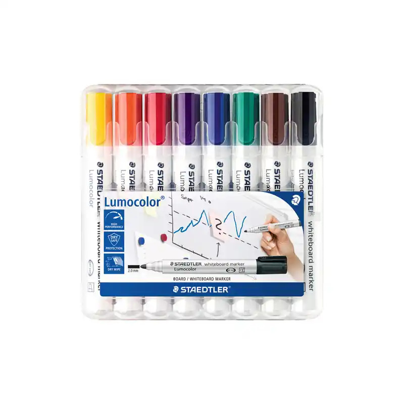 Original ESTUCHE 8 ROTULADORES STAEDTLER LUMOCOLOR WHITEBOARD MARKER