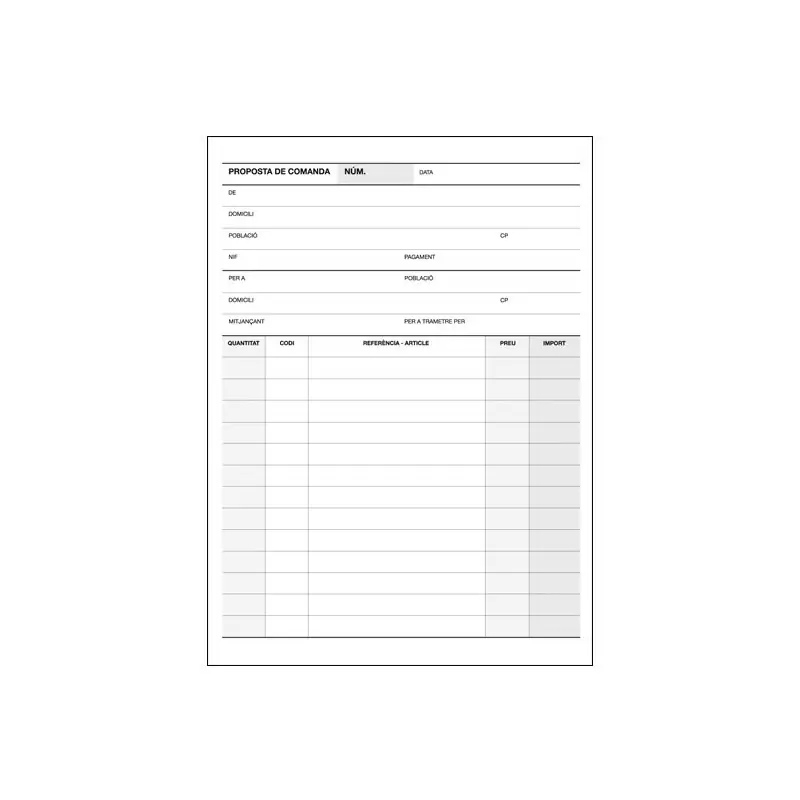 TALONARIO APLI PEDIDOS 4º CATALÁN Envío Internacional