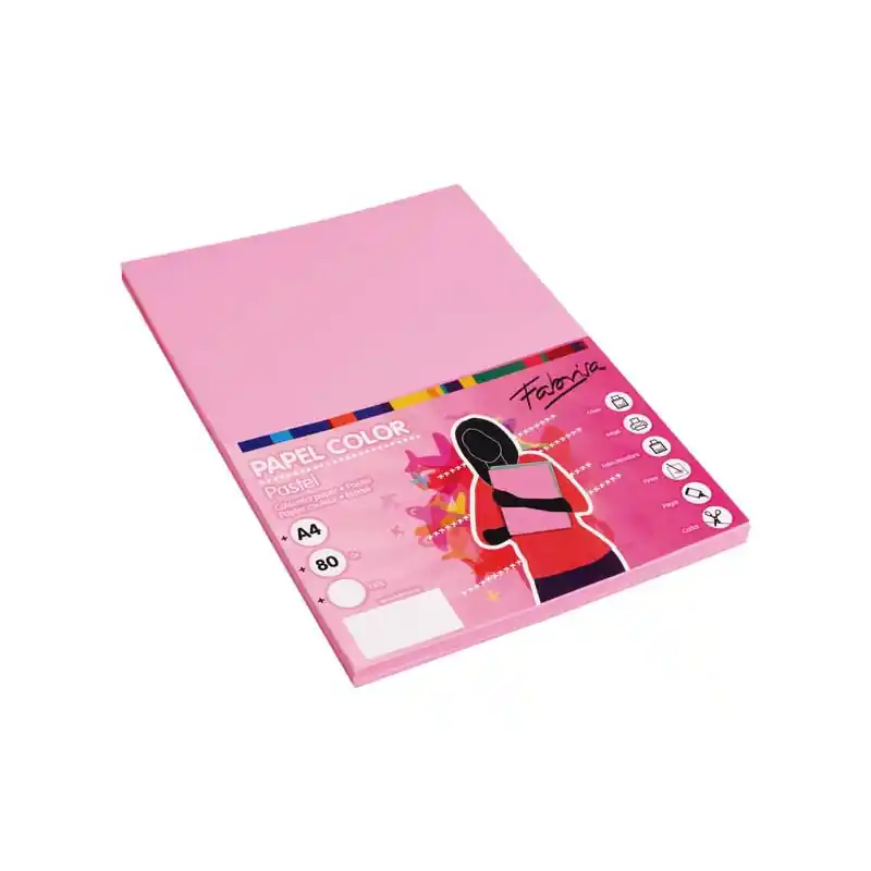 Auténtico PAQUETE 100h PAPEL COLORES FABRISA A4 80gr - Rosa