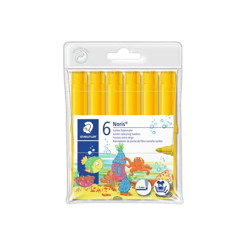 PACK 6 ROTULADORES STAEDTLER NORIS JUMBO - Amarillo Ordena Ya