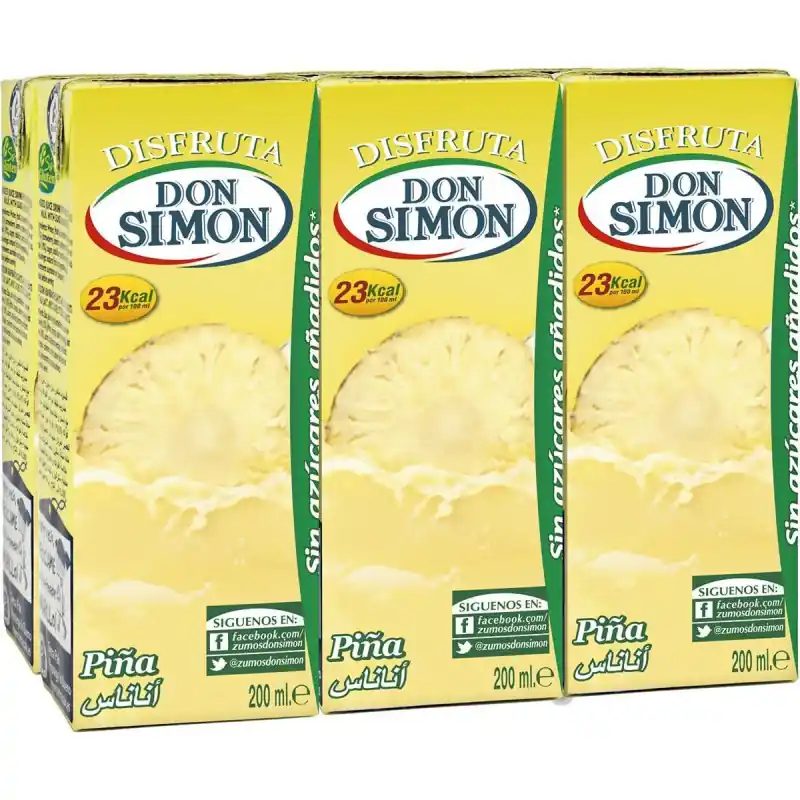 A Buen Precio PACK 6 BRICKS ZUMO DE PIÑA DON SIMÓN 200ml SIN AZÚCAR