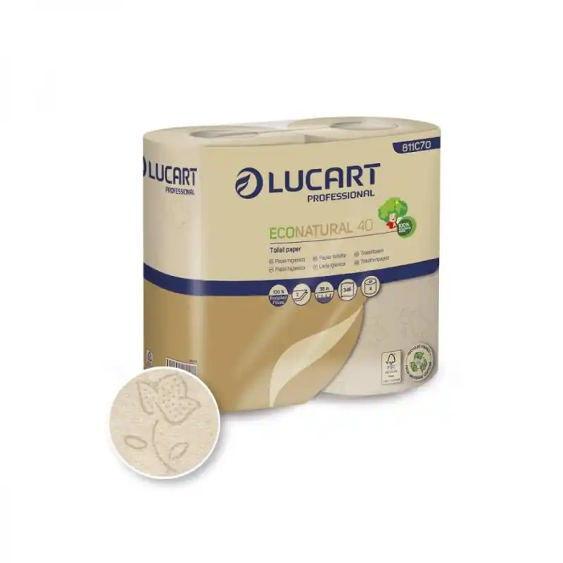 PACK 4 ROLLO PAPEL HIGIÉNICO LUCART ECONATURAL 40 Exclusivo