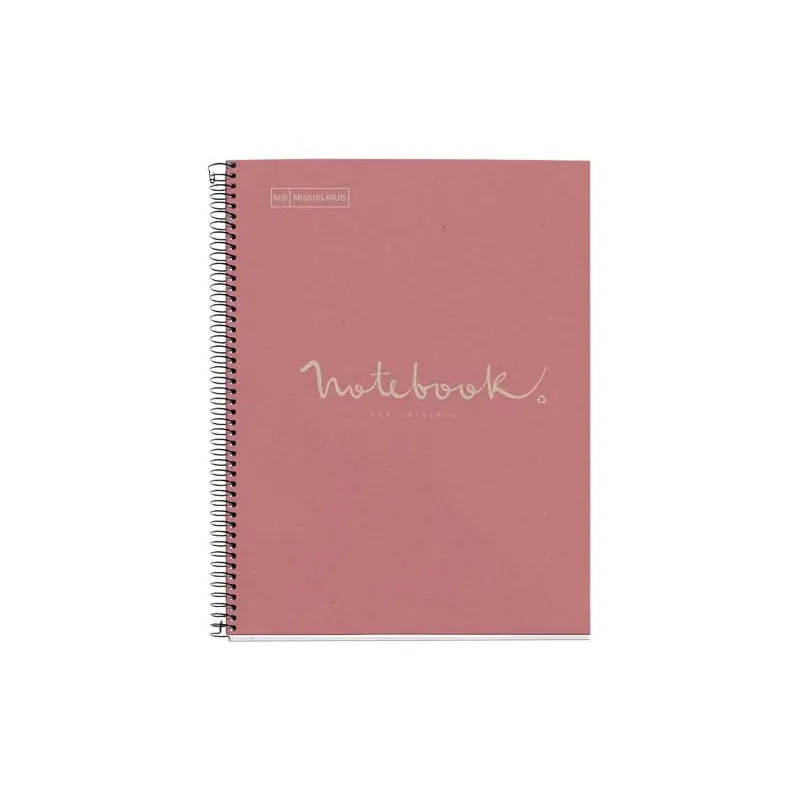 CUADERNO MIQUEL RIUS NOTEBOOK 1 ESPIRAL "ECO EMOTIONS" 80h A4 5x5 - Rosa Súper Precio