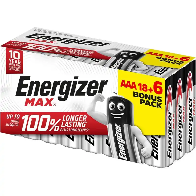 Premium PACK 18+6 PILAS ENERGIZER MAX AAA