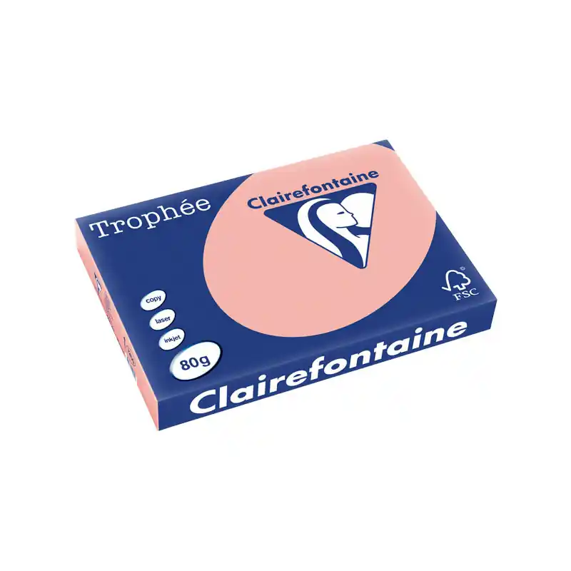 Precio Rebajado PAQUETE 500h PAPEL TROPHÉE CLAIREFONTAINE A3 PASTEL - Naranja Melocotón sedoso