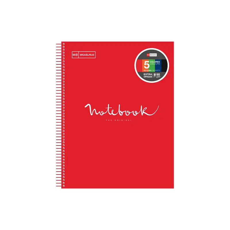 CUADERNO MIQUEL RIUS NOTEBOOK 5 "EMOTIONS" 120h A4 INTENSOS - Rojo Última Versión