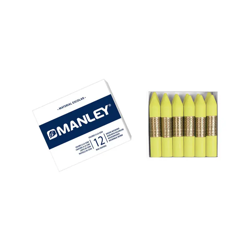 A Buen Precio CAJA 12 CERAS MANLEY - Amarillo permanente