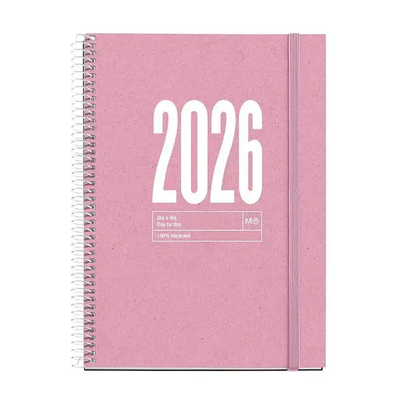 AGENDA 2026 MIQUELRIUS "RECYCLED" DÍA PÁGINA 15,5x21,3cm CATALÁN - Rosa Comprar En Línea
