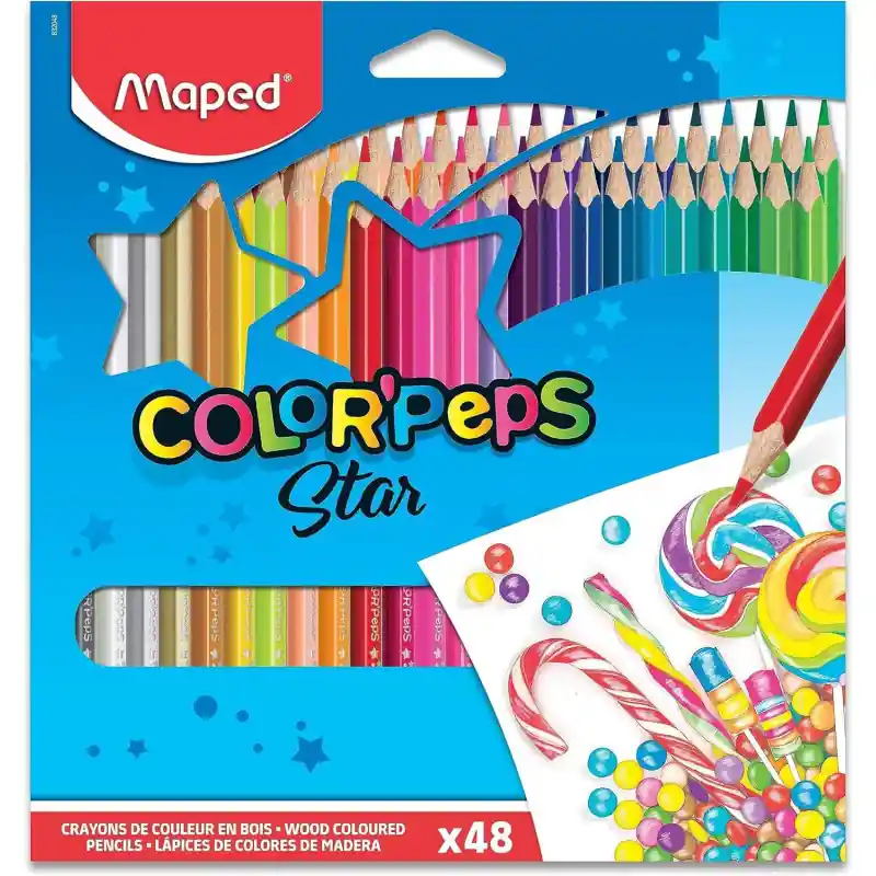 ESTUCHE 48 LÁPICES DE COLORES MAPED COLOR`PEPS Mayoreo