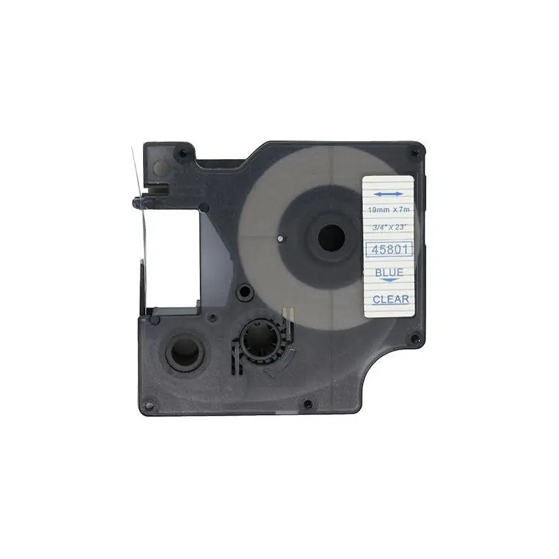 Precio Reducido CINTA ROTULAR COMPATIBLE DYMO D1 19 mm x 7m TRANSPARENTE - Azul