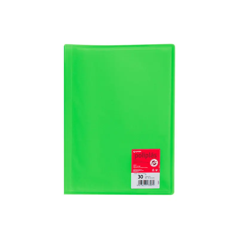 CARPETA GRAFOPLÁS CON 30 FUNDAS POLIPLÁS COLOR TRANSLÚCIDO - Verde Oferta De Temporada