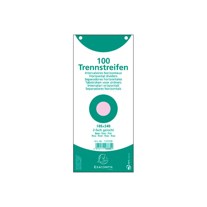 PACK 100 FICHAS EXACOMPTA SEPARADORAS - Rosa Promoción Exclusiva