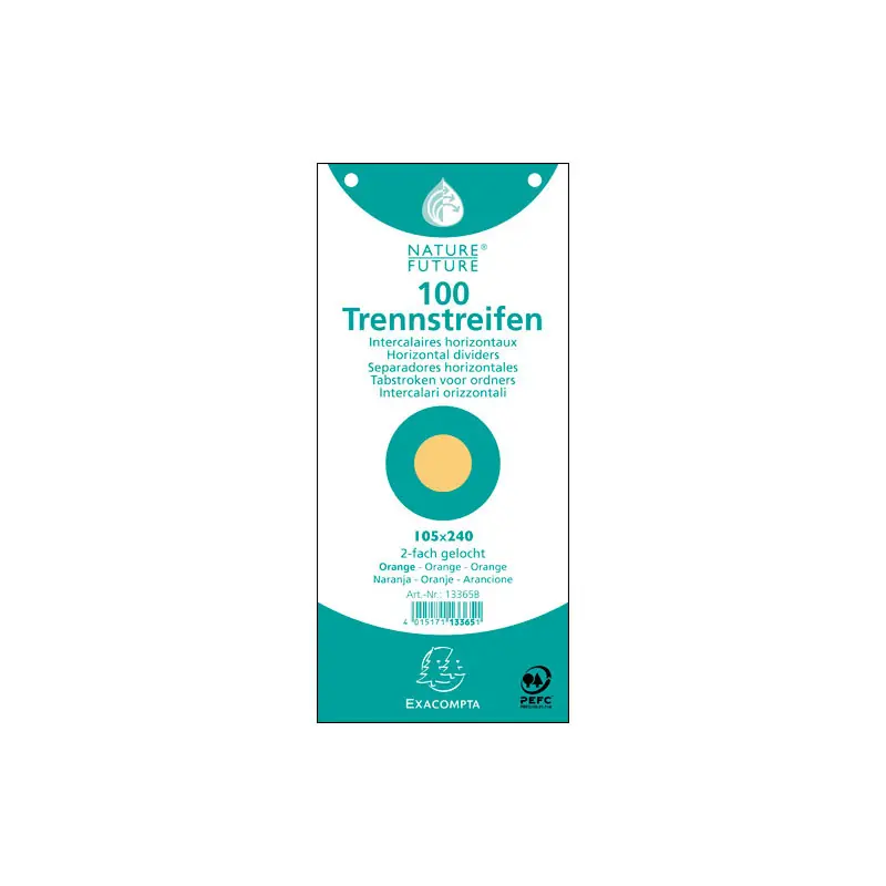 Disponible Ahora PACK 100 FICHAS EXACOMPTA SEPARADORAS - Naranja