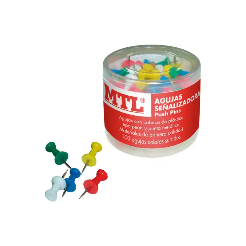 CAJA 100 AGUJAS DOHE PUSH PINS Precio Económico